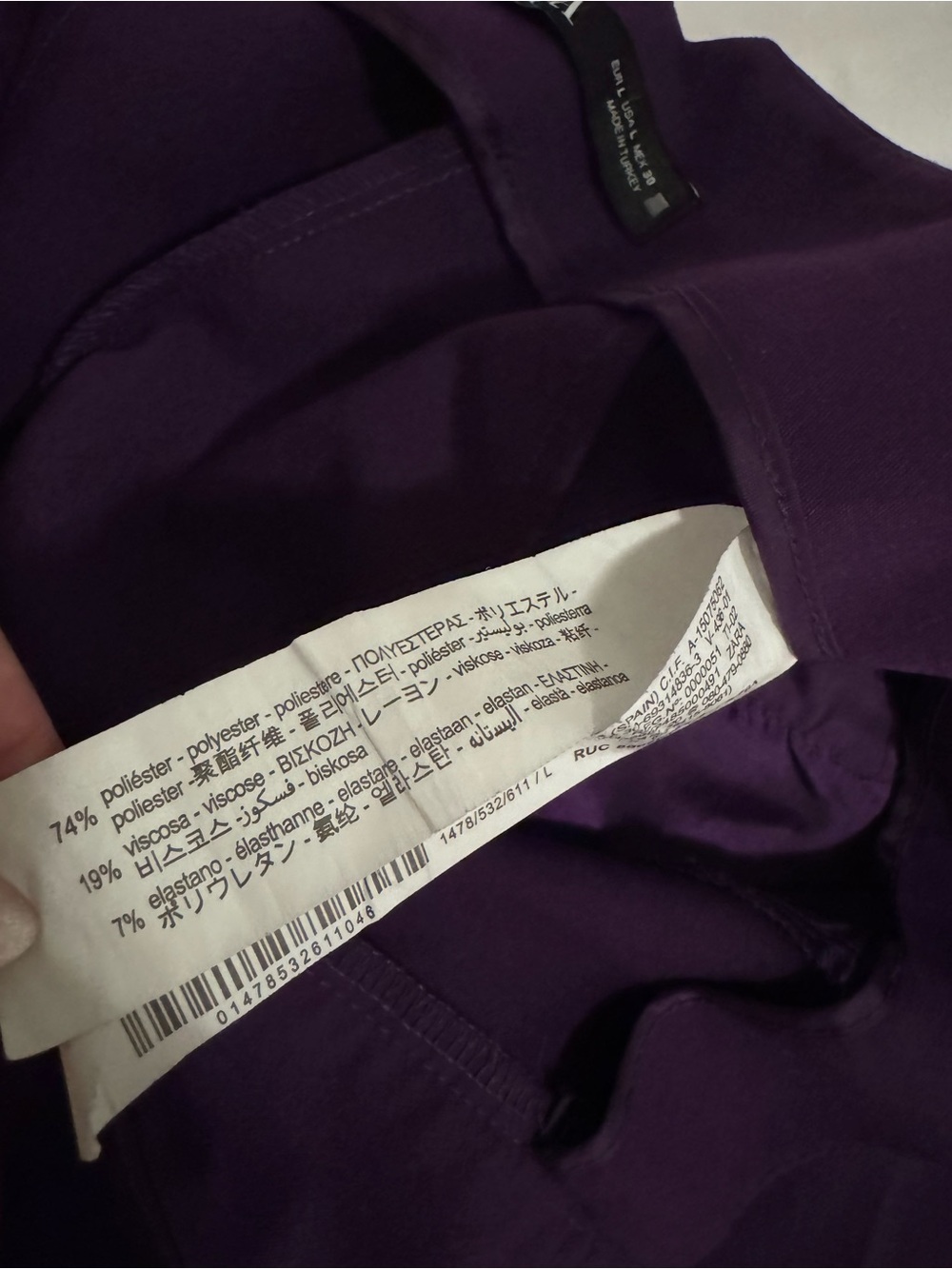 Zara High-Waist Purple Cropped Tapered Pants - Picture 3 of 7